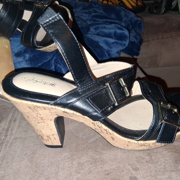 Jacylyn Smith Maxey Black Platform Buckle Slingback Sandals Size 10 NWOT - Picture 13 of 13